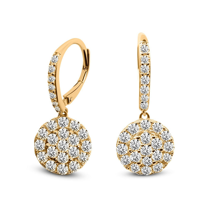 SeaFraa Dangling Diamond Earrings 2.40 carats of diamonds in 14kt Gold