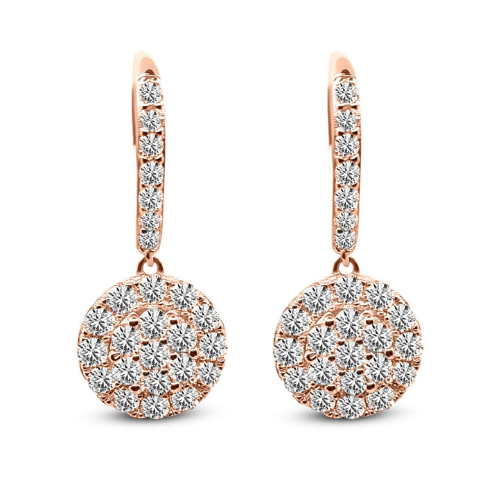 SeaFraa Dangling Diamond Earrings 2.40 carats of diamonds in 14kt Gold