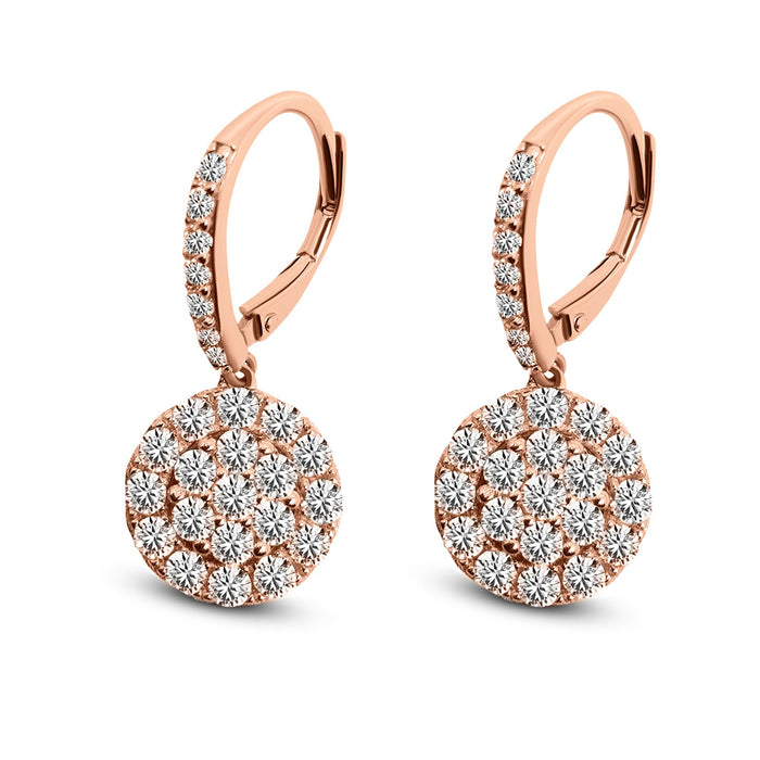 SeaFraa Dangling Diamond Earrings 2.40 carats of diamonds in 14kt Gold