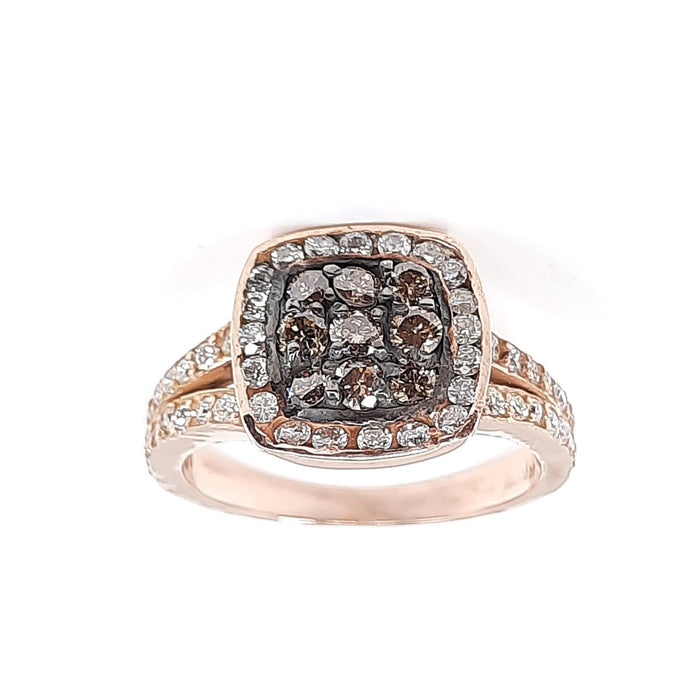 Amante Choco and White Diamond Ring 1.20cttw 14kt Gold