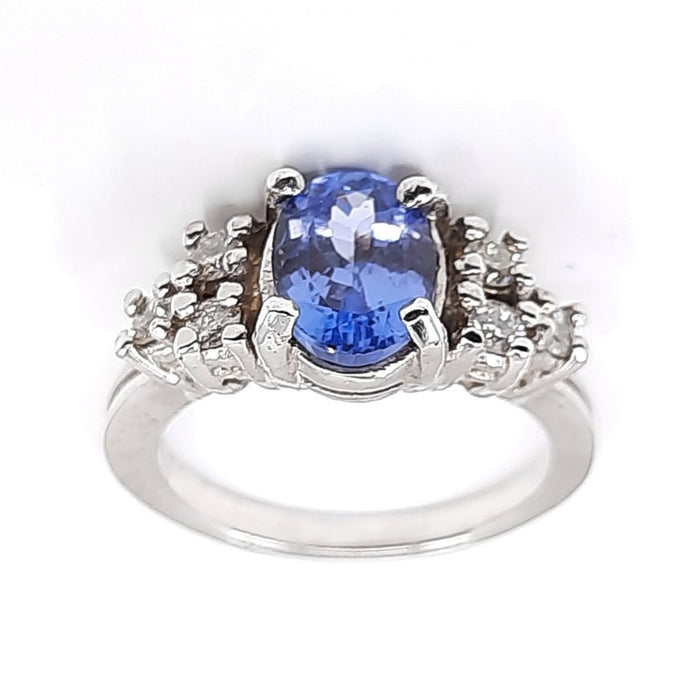 Tanzanite 1.40ct tw Ring with 0.30ct Diamonds & 14kt Gold