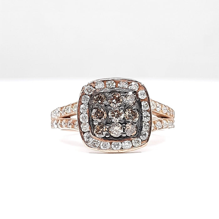 Amante Choco and White Diamond Ring 1.20cttw 14kt Gold