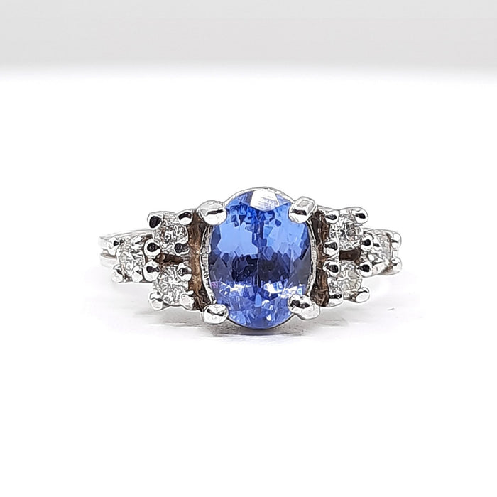 Tanzanite 1.40ct tw Ring with 0.30ct Diamonds & 14kt Gold