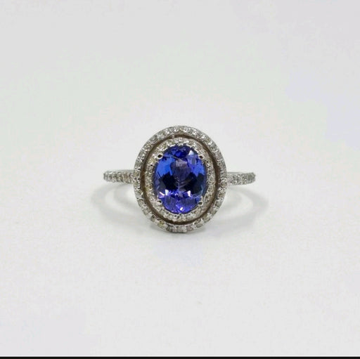 Tanzanite 1.35 ct tw Ring with 0.45 Diamonds & 14kt Gold