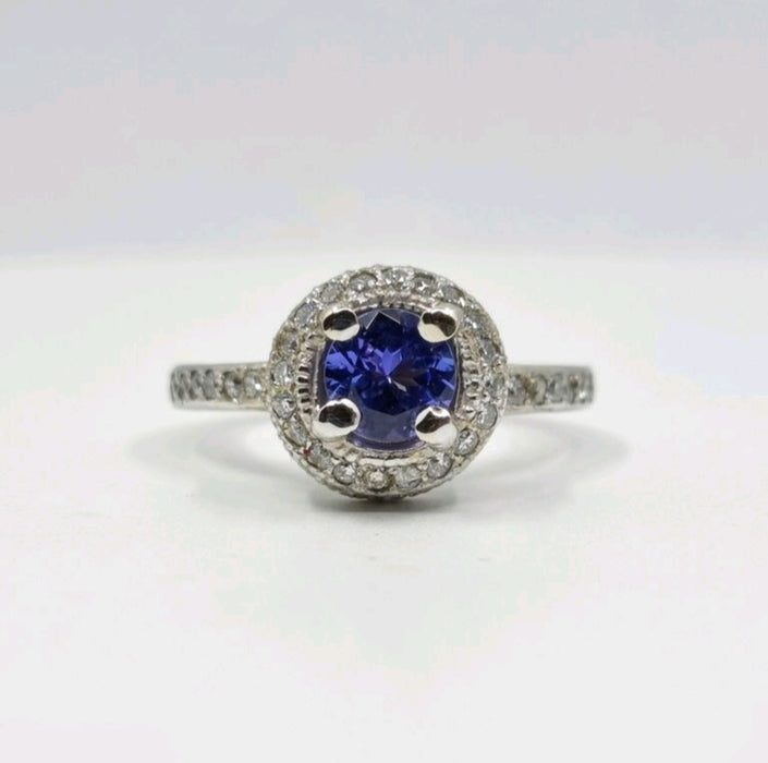 Tanzanite 1.00 ct tw Ring with 0.50ct tw Diamonds in 14kt Gold