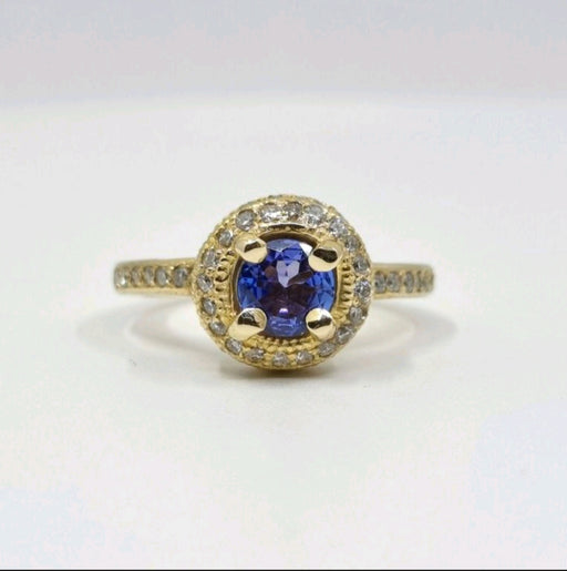 Tanzanite 1.00 ct tw Ring with 0.50ct tw Diamonds in 14kt Gold