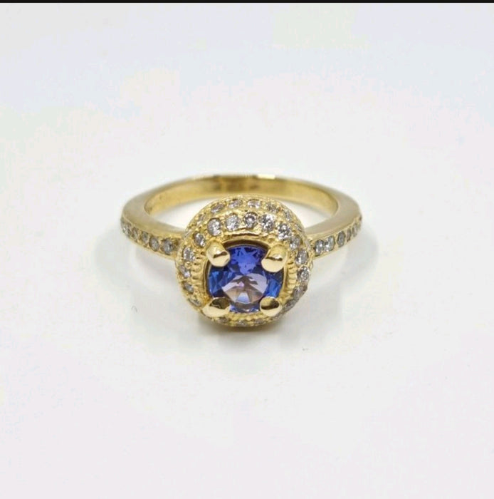 Tanzanite 1.00 ct tw Ring with 0.50ct tw Diamonds in 14kt Gold