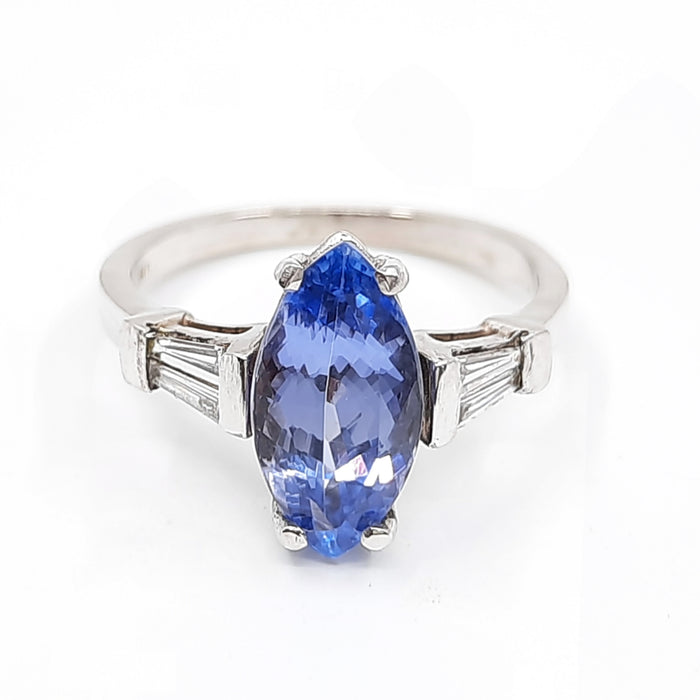 Tanzanite 1.30ct tw Ring with 0.35ct tw Diamonds in 14kt Gold