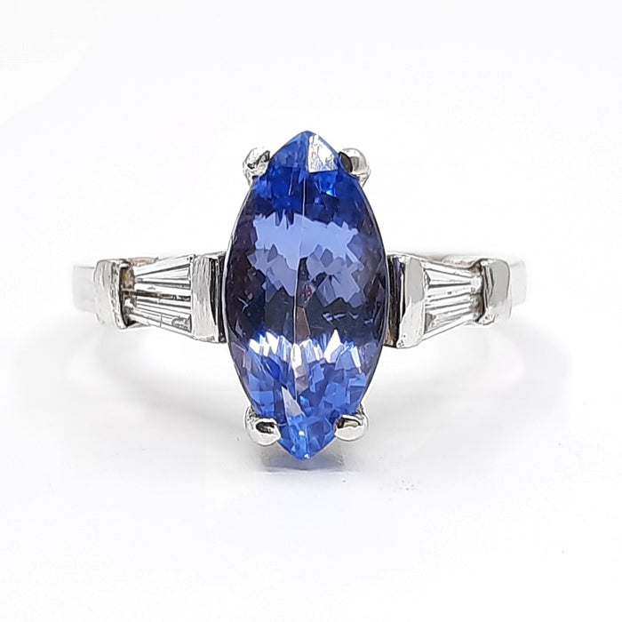 Tanzanite 1.30ct tw Ring with 0.35ct tw Diamonds in 14kt Gold