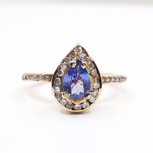 Tanzanite 0.90 ct tw Ring with 0.50ct tw Diamonds in 14kt Gold