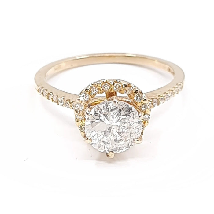 Round Diamond 1.65ct tw Engagement Ring Women's 14kt Gold