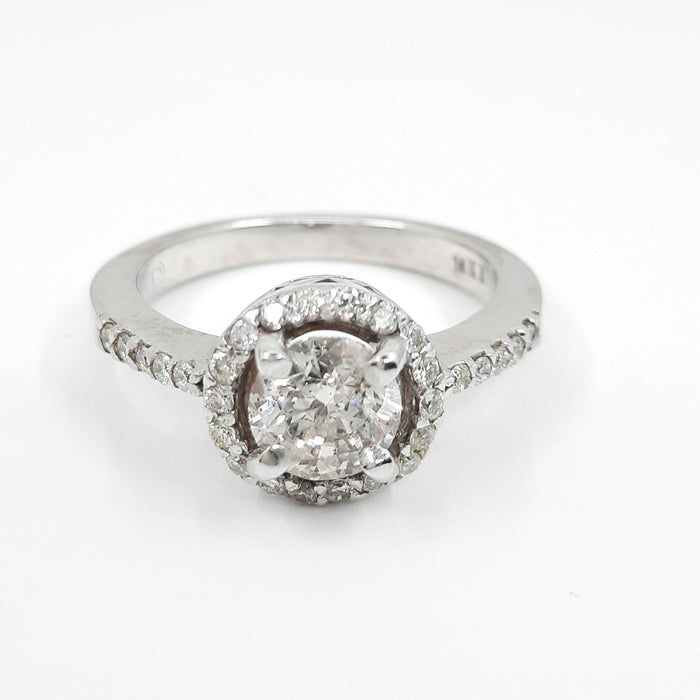 Round Diamond 1.53 ct tw Engagement Ring Women's 14kt Gold