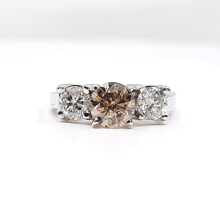 Choco 0.80cttw and Diamond 0.70cttw Ring 14kt Gold
