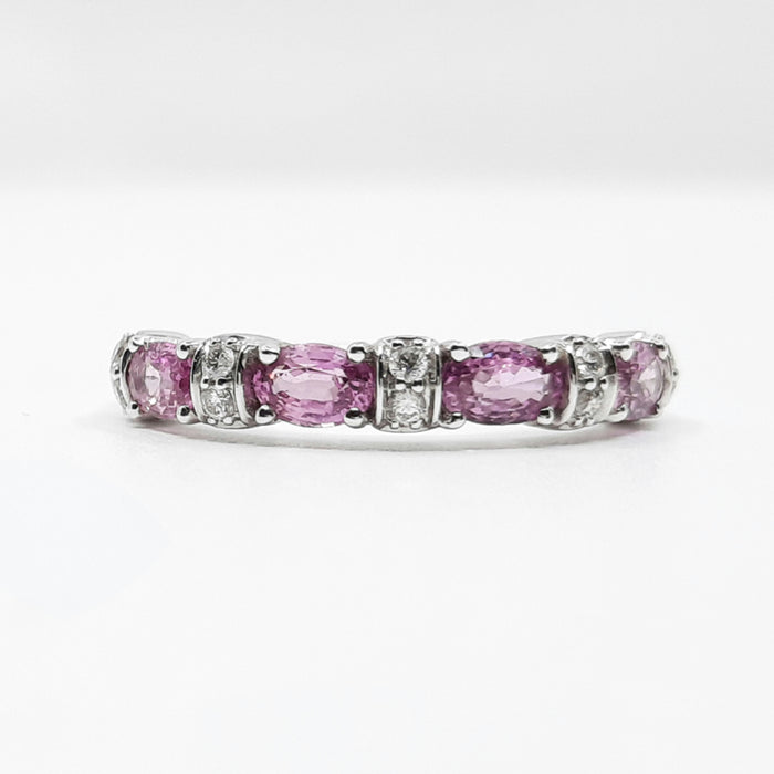Pink Sapphire 1.17ct tw and Diamond 0.12ct tw Women's Ring 14kt Gold