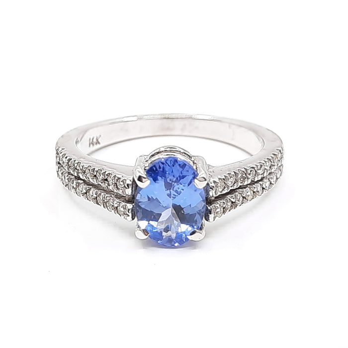 Tanzanite 1.40ct tw Ring with 0.20ct tw Diamonds in 14kt Gold