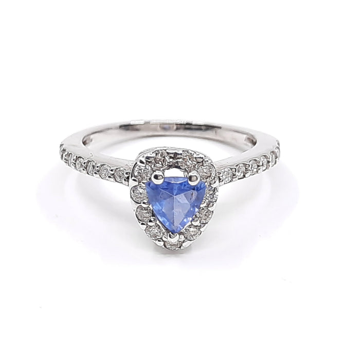 Tanzanite 0.50 ct tw Ring with 0.40ct tw Diamonds in 14kt Gold