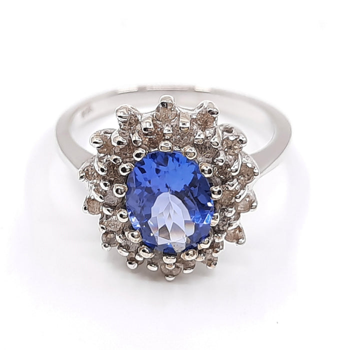 Tanzanite 1.35ct tw Ring with 0.11ct tw Diamonds in 14kt Gold