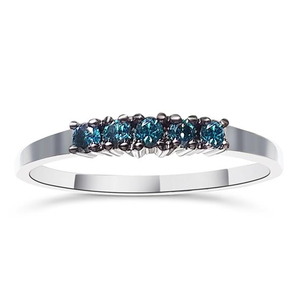 Blue Diamond Ring 0.15cttw 14kt Gold