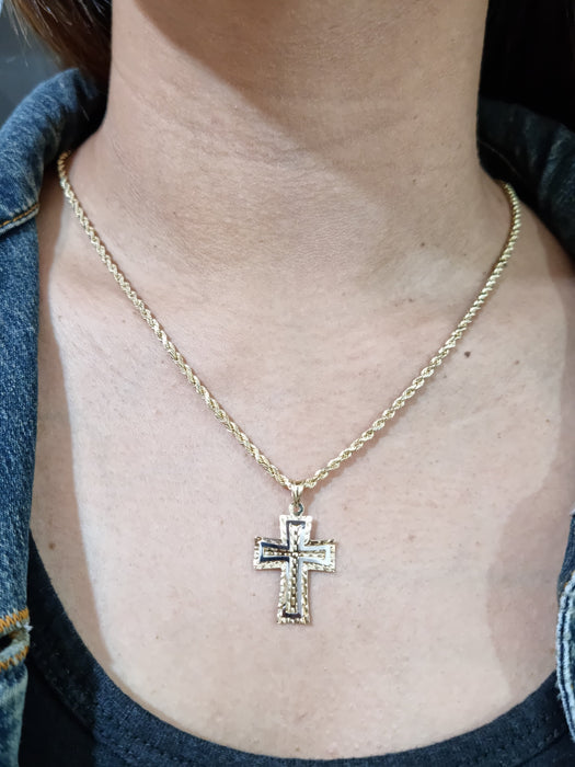 14kt Small Reversible Cross Pendant Woman