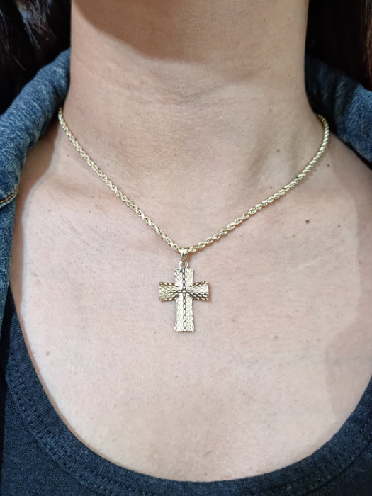 14kt Small Reversible Cross Pendant Woman