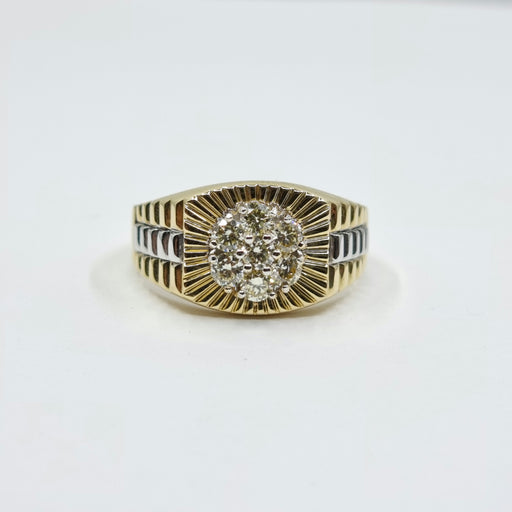 Men's Ring Diamonds 0.85 ct tw 14kt Gold Yellow & White Gold