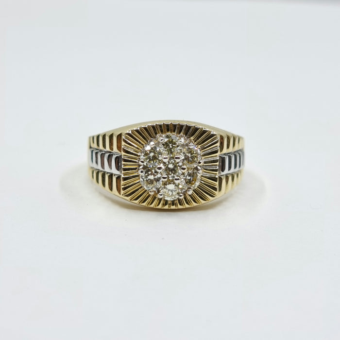 Men's Ring Diamonds 0.85 ct tw 14kt Gold Yellow & White Gold