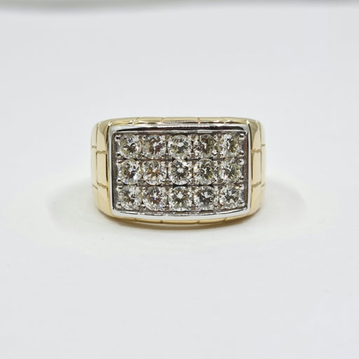 Men's Ring Diamonds 2.75 ct tw 14kt Gold Yellow & White Gold