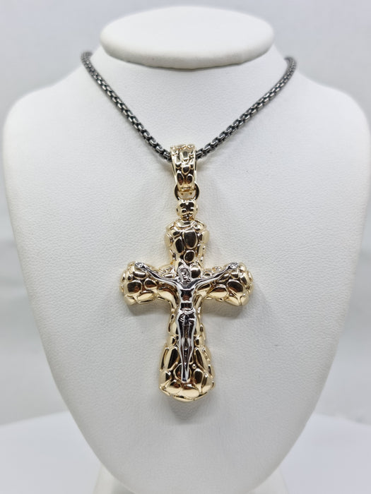 14kt Gold Large Cross Pendant with Crucifix