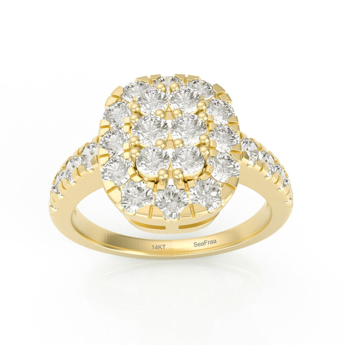 SeaFraa Cushion Shape Diamond Ring 1.10 carats of diamonds in 14kt Gold