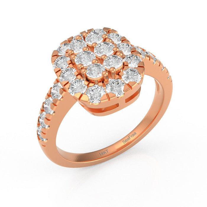 SeaFraa Cushion Shape Diamond Ring 1.10 carats of diamonds in 14kt Gold