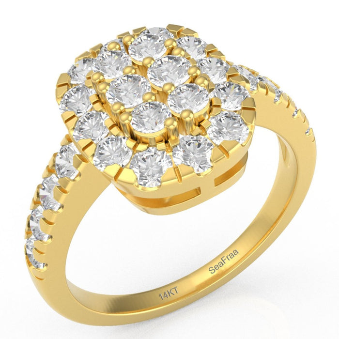 SeaFraa Cushion Shape Diamond Ring 1.10 carats of diamonds in 14kt Gold