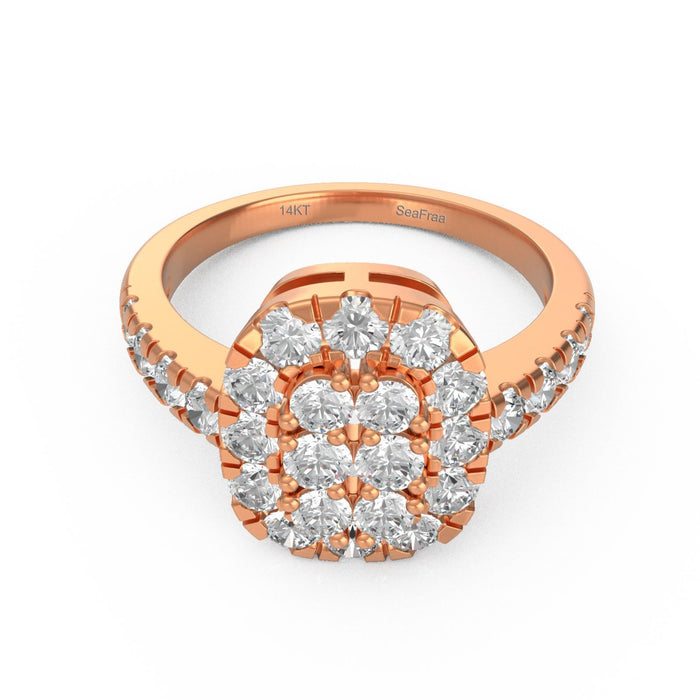 SeaFraa Cushion Shape Diamond Ring 1.10 carats of diamonds in 14kt Gold