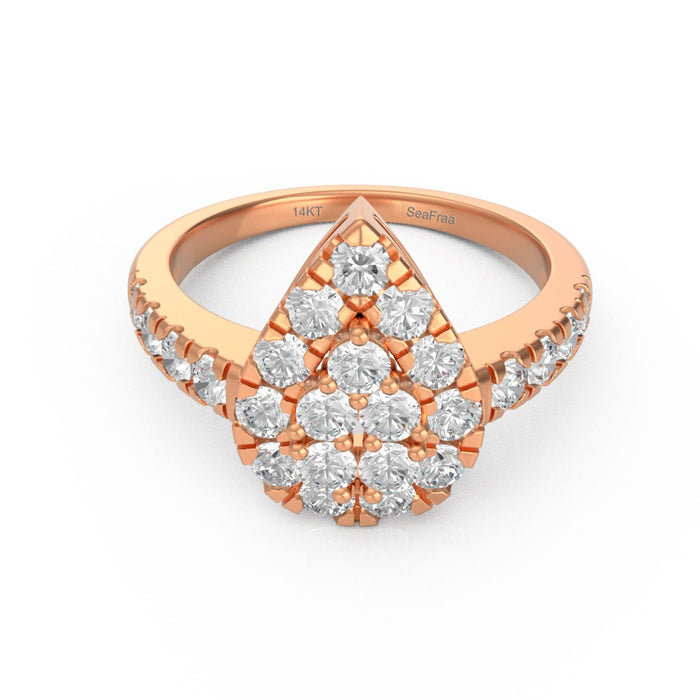 SeaFraa Pear Shape Diamond Ring 1.10 carats of diamonds in 14kt Gold