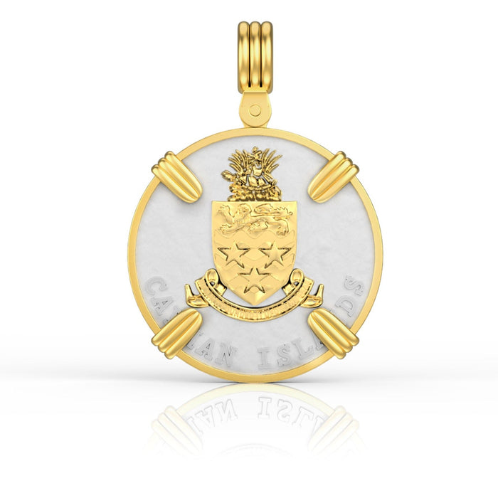 Cayman Coin Pendant with 18kt Gold 1"