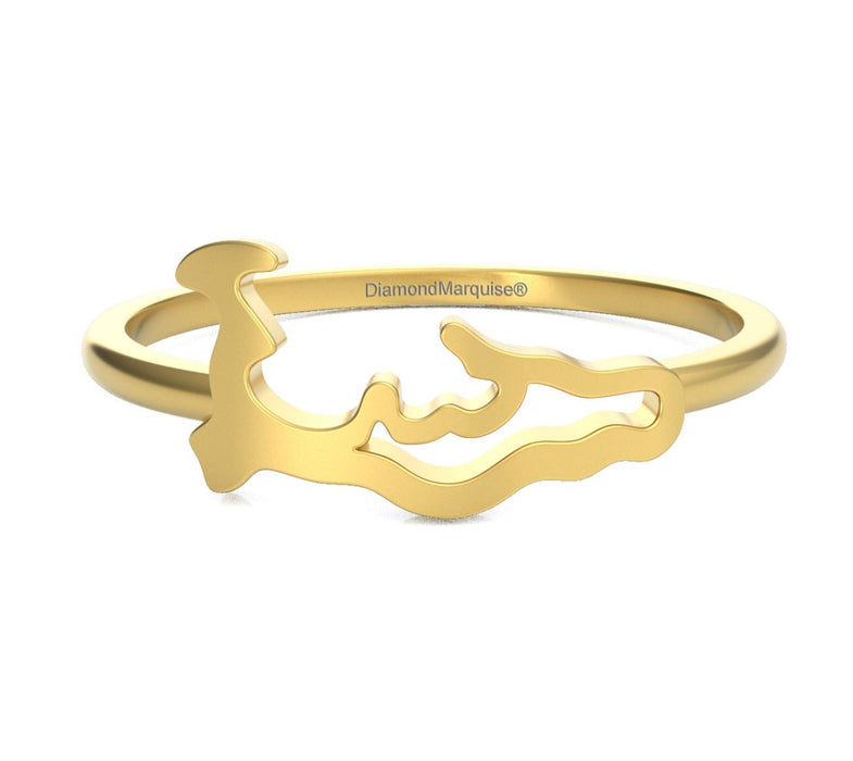 14kt Gold Cayman Map Ring