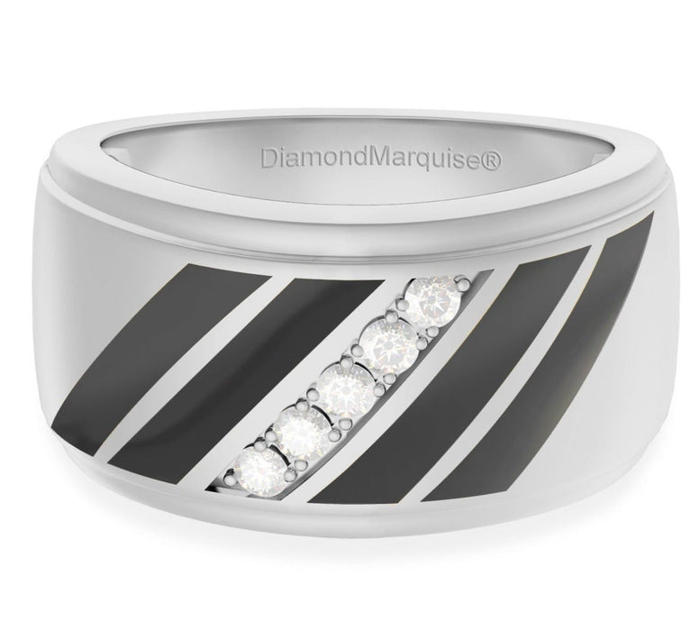 Men's Diamond Ring 0.20 ct tw 14kt Gold & Black Onyx