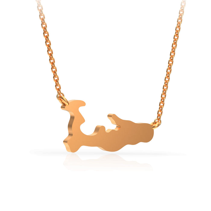 Cayman Map Small Necklace 14kt Rose Gold
