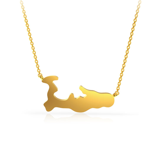 Cayman Map Medium Necklace 14kt Yellow Gold