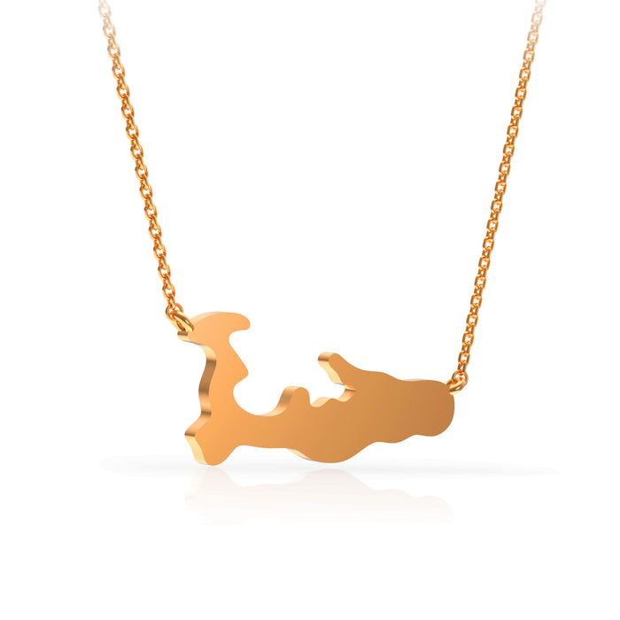 Cayman Map Medium Necklace 14kt Rose Gold