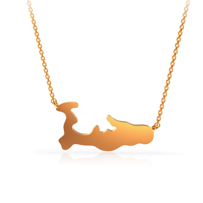 Cayman Map Medium Necklace 14kt Rose Gold