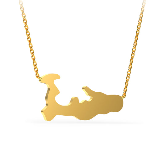 Cayman Map Large Necklace 14kt Yellow Gold