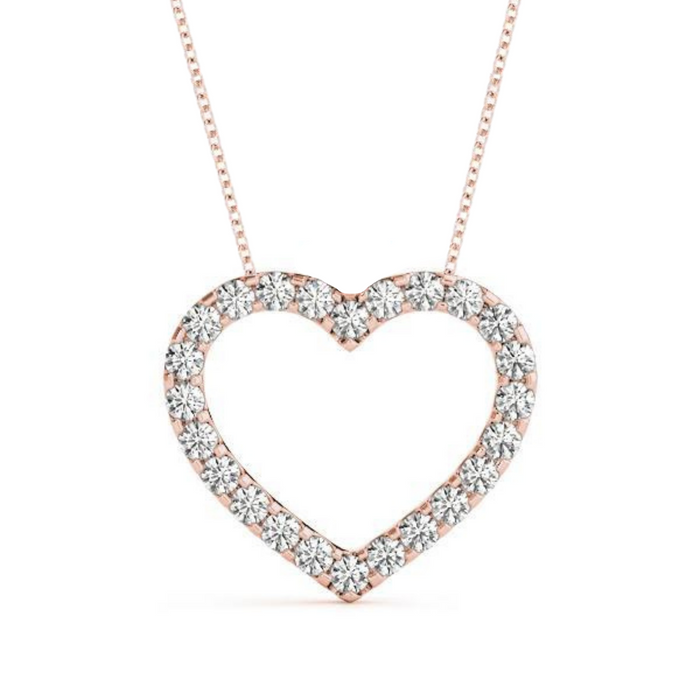 Diamond Necklace Heart 2.50 ct tw 14kt Gold